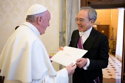 総統、ローマ法王に両岸平和強調