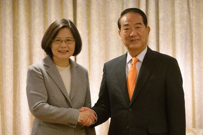 蔡・民進党主席、宋・親民党主席と会談
