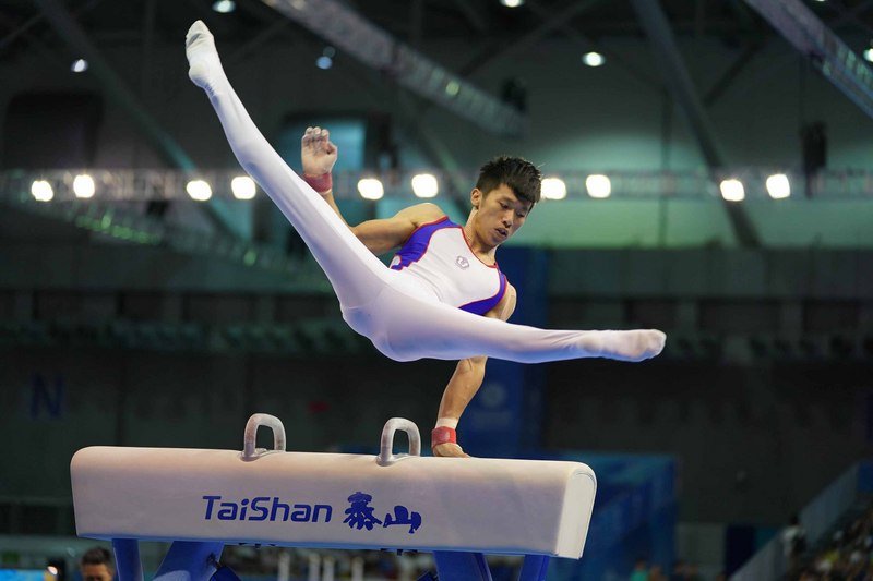 ユニバの体操あん馬、台湾の李智凱が金