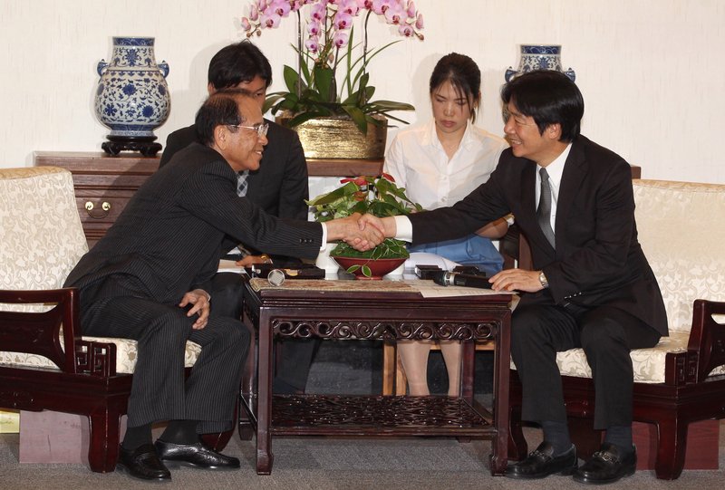 日台交流協会会長が頼・行政院長に期待