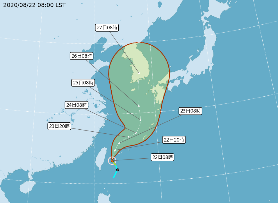 中央気象局、台風8号の海上警報を発令