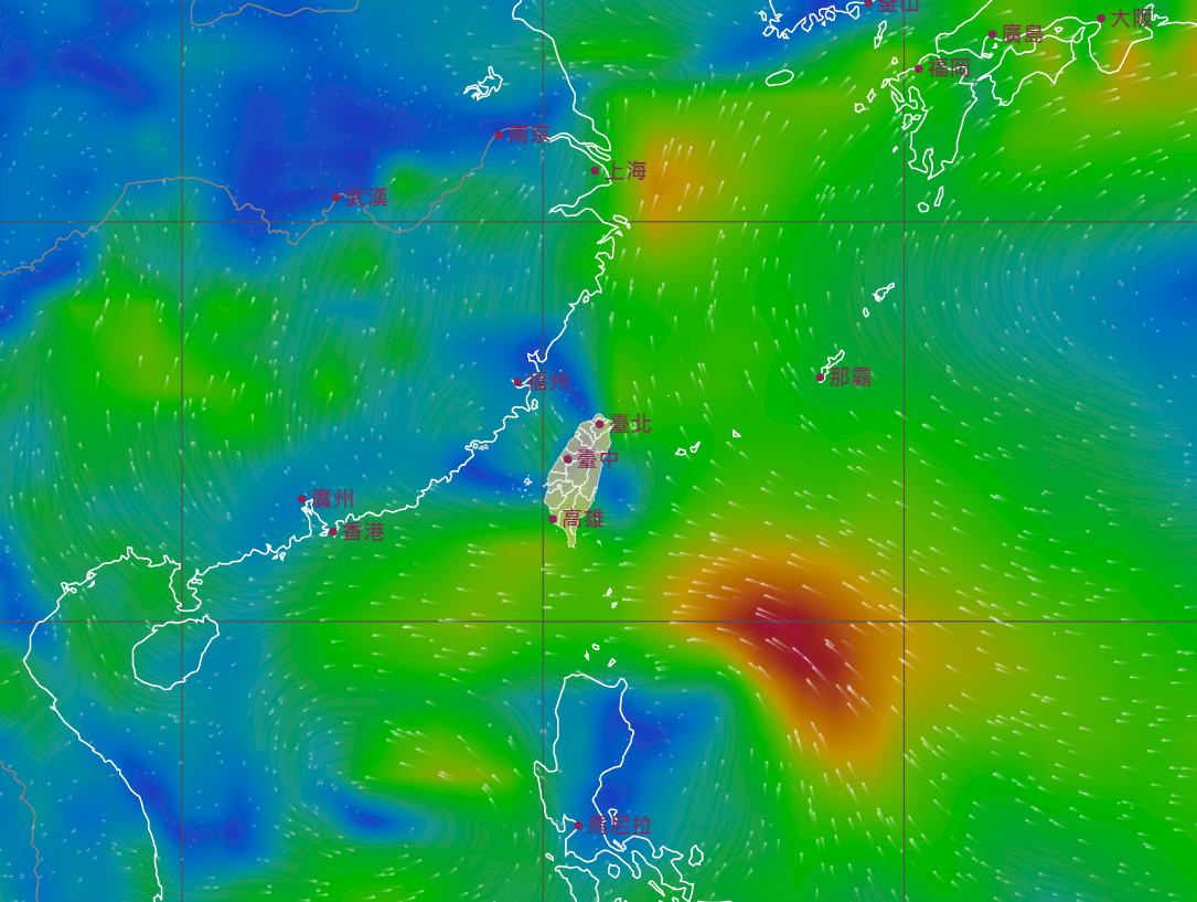 熱帯性低気圧がバシー海峡を通過、台湾に大雨と豪雨もたらす