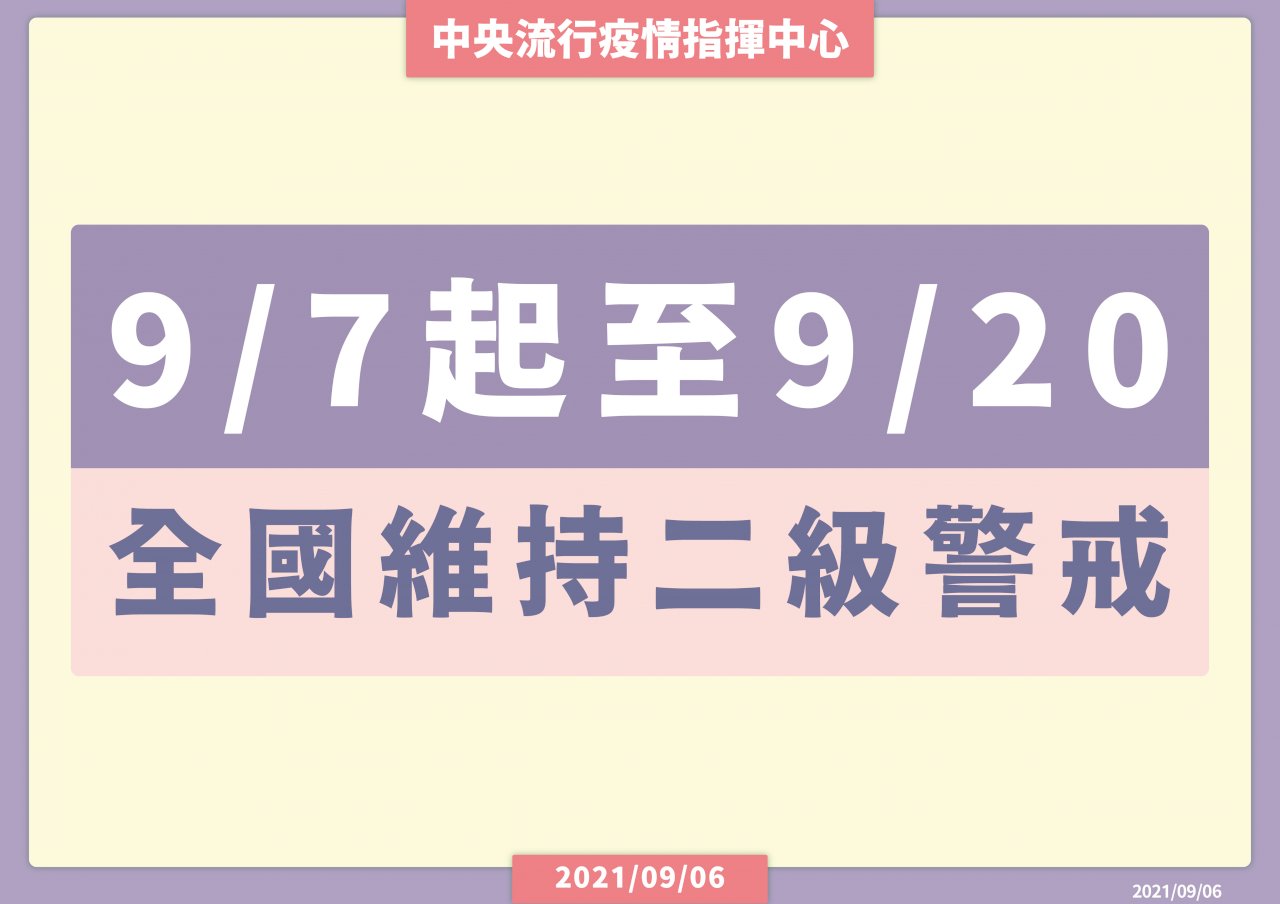 「レベル2」の感染対策を延長、期間は9月7日～9月20日