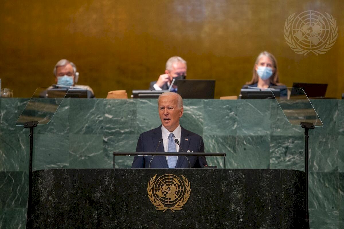 バイデン氏が国連の一般討論演説で台湾海峡の平和に言及