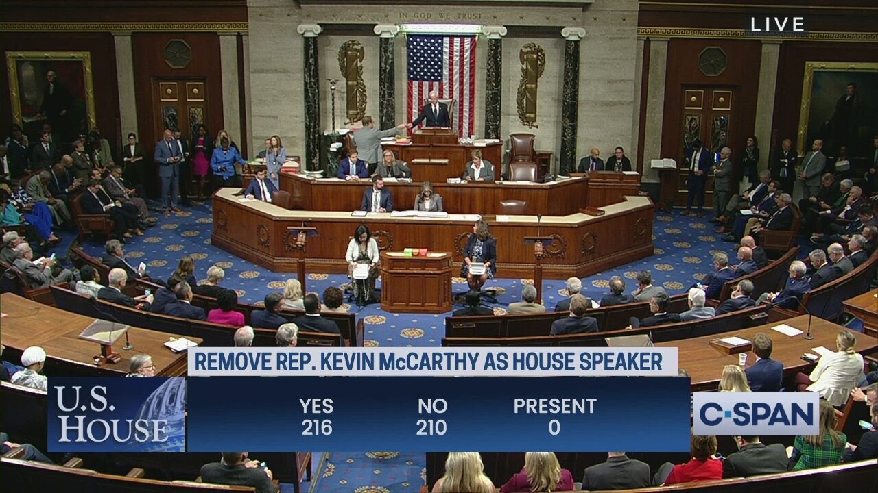 米下院議長の解任動議が可決、史上初の解任