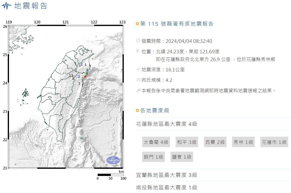 【台湾東部・花蓮地震】花蓮で余震314回、国家級警報がより広範囲に拡大