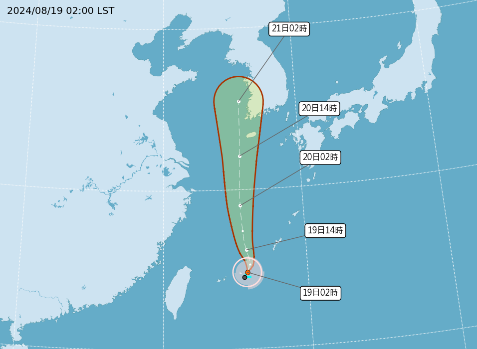 8/19　中南部では豪雨の恐れ
