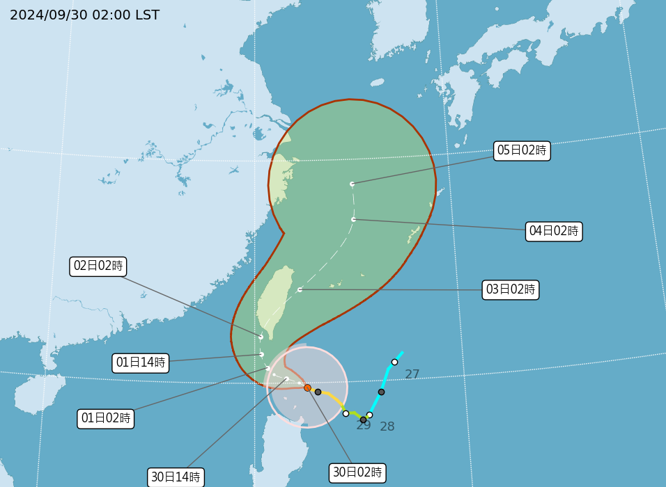 【台風18号】台東、恒春半島に加え屏東も警戒区域に