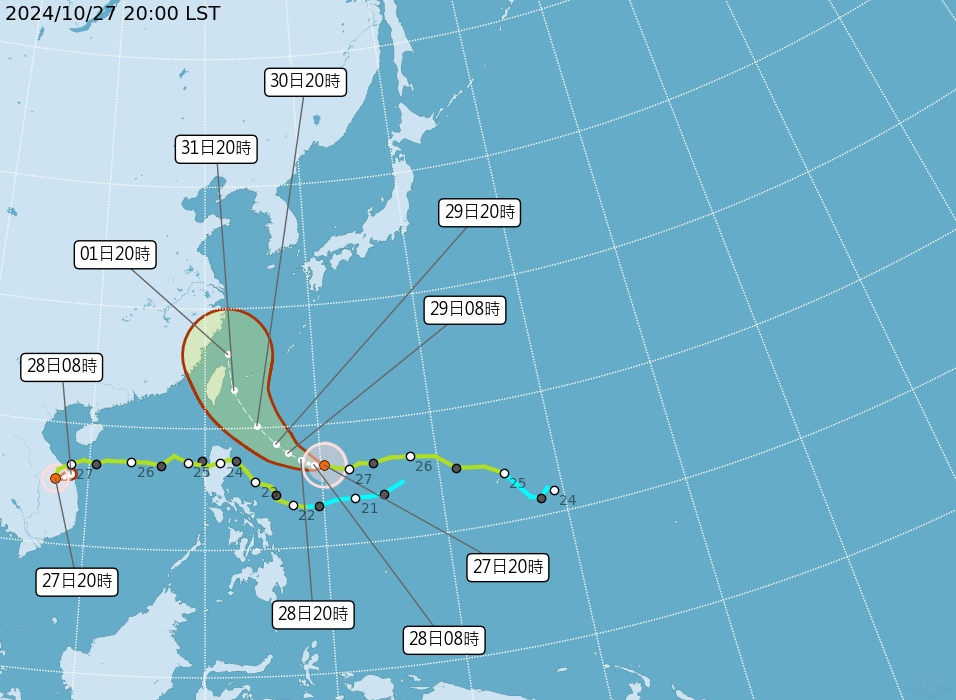 【台風21号】台湾に更に接近する見込み、30日以降は雨が強まる