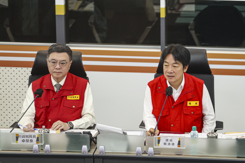 【台風21号】賴・総統が災害対策センターを視察、中央と地方の連携を評価