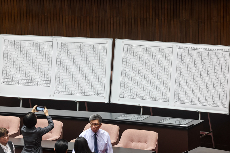 大法官候補全て否決、国民党：事前にコミュニケーションを、民進党は三権分立を主張