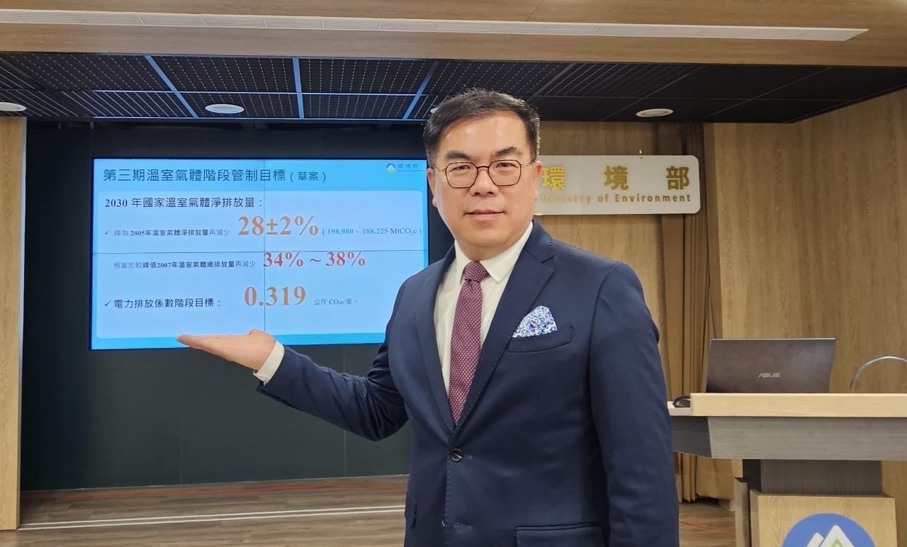 台湾の2030年温室効果ガス削減目標、28±2％に